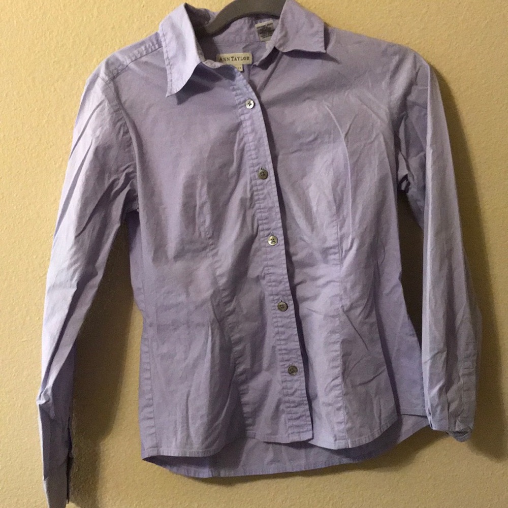 Ann Taylor Stretch Button Up Blouse
